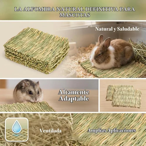 Vista 4 de Sukh Alfombrilla de conejo, alfombrillas de césped para conejos – Paquete