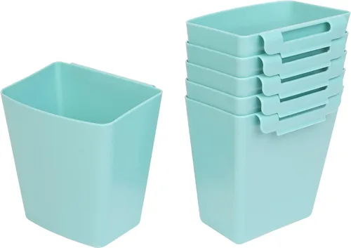 Vista 8 de Paquete de 6 portavasos colgantes para carrito rodante, accesorios, ganchos pequeños para colgar, contenedores de almacenamiento colgantes, Negro