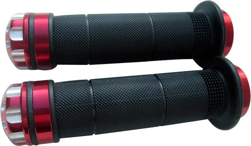 Vista 3 de Puños para manillar de motocicleta de 0.866 in de gel con barra CNC roja para Ducati Scrambler Classic 2017