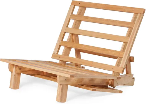 Vista 8 de Nirvana Futons Tumbona de futón doble con colchón de microfibra de madera maciza natural Fudge de microfibra
