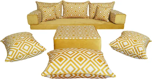 Vista 30 de arabicsofa Sofá de piso turco hecho a mano con almohadas de respaldo, cojines de piso árabes Diwan para sala de estar Negro