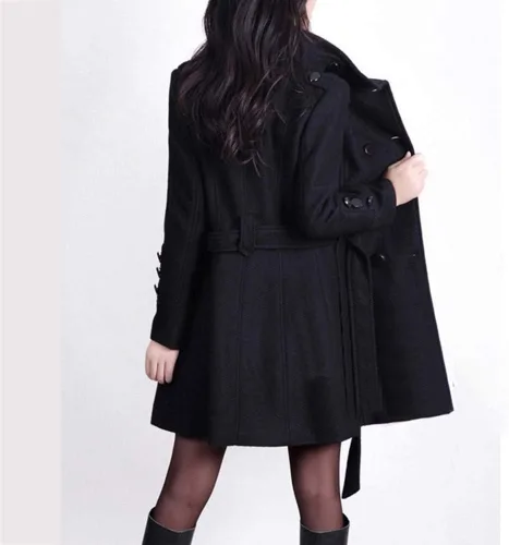 Vista 3 de LISTHA Abrigo largo para mujer, con solapa, parka, abrigo de invierno, chaqueta cálida