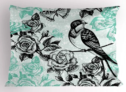 Vista 12 de Ambesonne Funda de almohada con frase en escala de grises, composición de flechas y puntos, inscripción inspiradora Be Brave, funda de almohada Gris