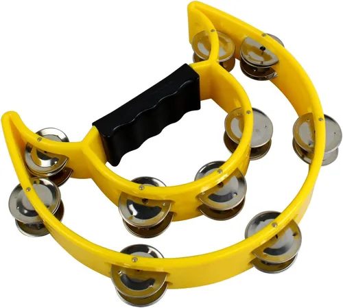 Vista 3 de YMC Pandereta Half Moon Doble Cutaway TAM20-YW - Amarillo