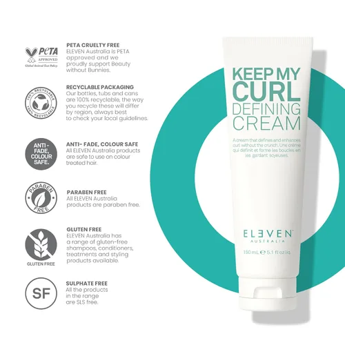 Vista 6 de ELEVEN AUSTRALIA Keep My Curl Defining Cream Controla el encrespamiento con ingredientes de Conditoning