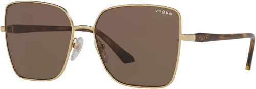 Vista 2 de Vogue Eyewear Gafas de sol para mujer, montura dorada pálida, lentes degradadas marrones, 2.283 in