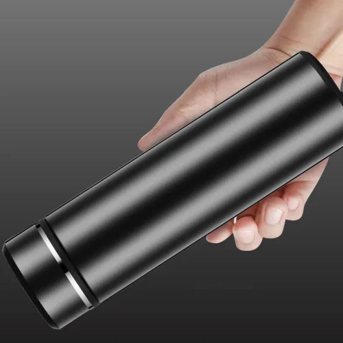 Vista 6 de Botella de agua con pantalla LED de temperatura, botella de agua aislada al vacío de doble pared, taza deportiva de acero inoxidable, botella