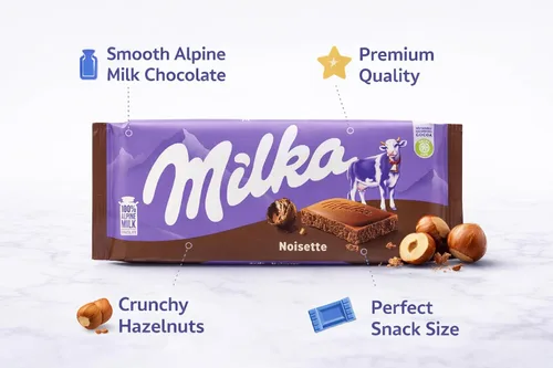 Vista 6 de Milka Noisette Chocolate con leche 3.17 oz (paquete de 10)