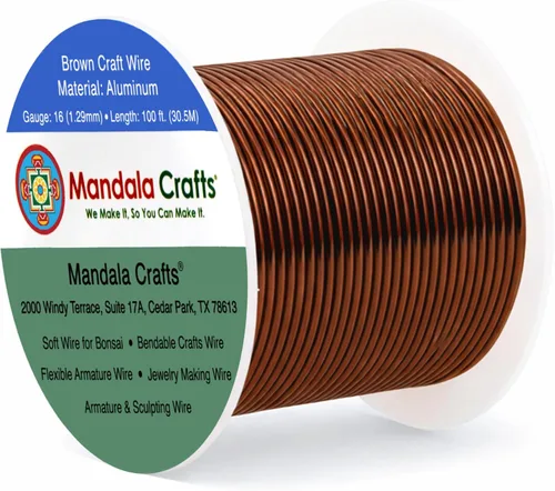Vista 229 de Mandala Crafts - Alambre de aluminio anodizado de calibre 22 para hacer joyas - 137.2 m de alambre flexible surtido y coloreado - Doble para bonsái