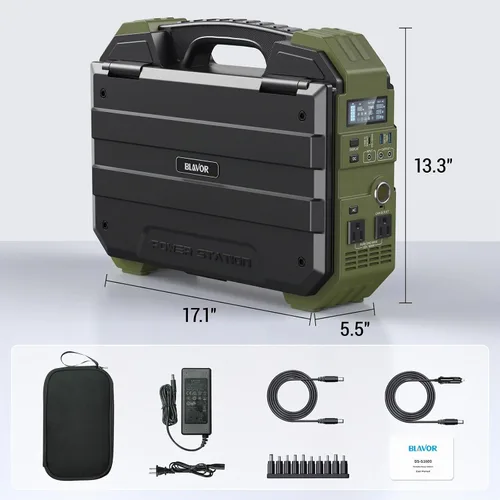 Vista 8 de BLAVOR - Generador solar de 1600 W, estación de energía de 1024 Wh con Verde