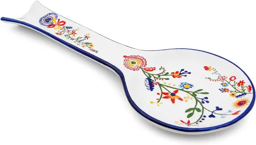 Vista 2 de Portuguese Pottery Alcobaça - Cuchara de cerámica para encimera de cocina, multicolor, 10.5 x 4.5 x 0.5 pulgadas (40AAT)
