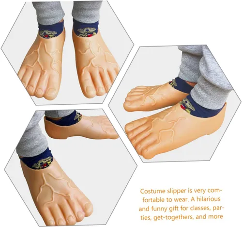 Vista 6 de Cabilock 2 pares de fundas gigantes para zapatos, títeres de Halloween, pantuflas, zapatos de pies grandes, accesorios novedosos, pantuflas