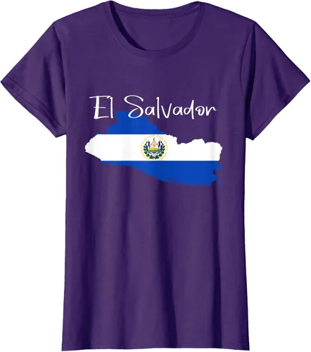 Vista 12 de Camiseta con la bandera de El Salvador, mapa de El Salvador, camiseta de Salvador para mujer