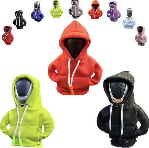 Vista 21 de Funda para palanca de cambios de automóvil, suéter divertido con pomo de palanca de cambios, sudadera con capucha para decoración y protección