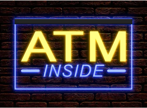 Vista 7 de 120049 ATM Inside 24 Hour Deposit Check Banking Display LED Light Letrero de neón (12 x 8 pulgadas, 16 colores por control remoto)