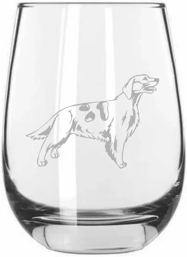 Vista 196 de Shar Pei (chino) - Vaso de vino sin tallo grabado para perro, 15.25 onzas