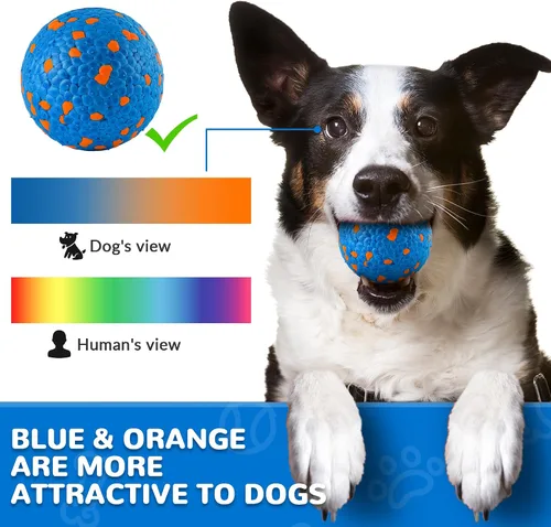 Vista 5 de Farish - Pelotas para perros de alto rebote para masticadores agresivos, juguetes flotantes para perros para buscar agua, pelotas de tenis duraderas