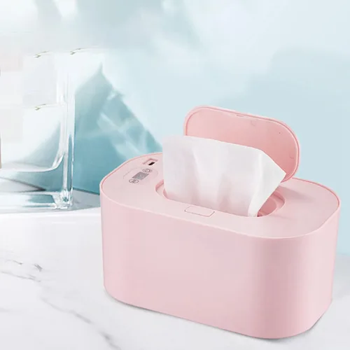 Vista 8 de Hilitand Dispensador de toallitas húmedas para bebés, dispensador de toallitas húmedas con tapa, bolsa portátil para toallitas húmedas (rosa)