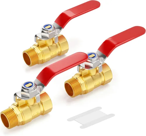Vista 34 de GASHER Mini válvula de bola de latón de 1/2 pulgada, válvula de cierre, accesorio de tubería de rosca FNPT de 1/2 pulgada
