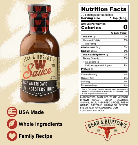 Vista 2 de Bear and Burtons W Sauce Mezcla distintiva de salsa Worcestershire Perfecta para bistecs, aderezos y marinadas 12 onzas - Paquete de 2