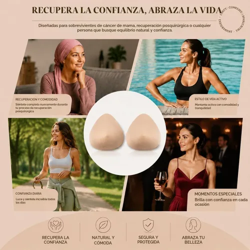 Vista 5 de 1 Pair Cotton Breast Forms Light Ventilation Sponge Boobs for Women Mastectomy Breast Cancer Support Holey Lágrima