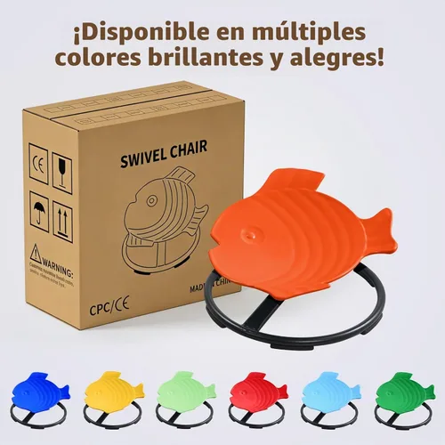 Vista 9 de Silla giratoria sensorial para autismo para niños autistas, color Naranja