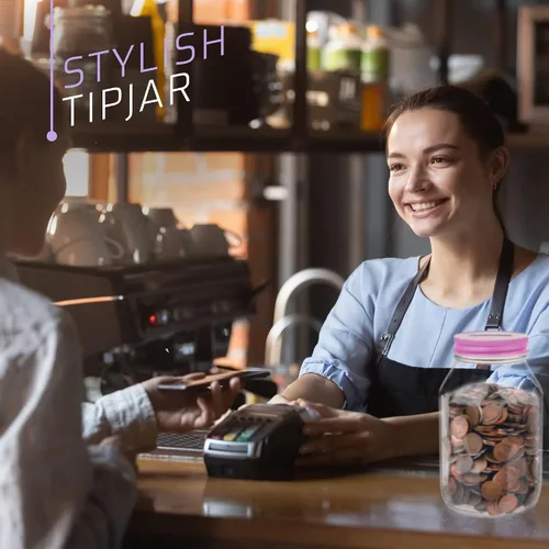 Vista 6 de Tarro grande con punta de banco de monedas con tapa rosa ranurada con capacidad para más de $350 en monedas, utilizado para alcancía, sorteo de Tapa