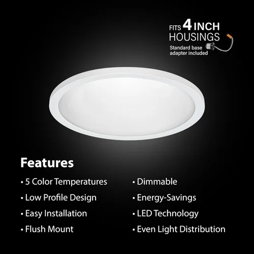 Vista 3 de Feit Electric LED Ceiling Downlight, Dimmable Flat Panel Ceiling Light with Color Selection (5CCT), TP24 Adapter Included