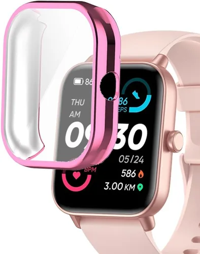 Vista 4 de Fundas de reloj compatibles con MILOUZ aeac KALINCO Quican Hoowel Veryfit IDW19 1.8" Smart Watch, funda de TPU con protector de pantalla, cuerpo Azul