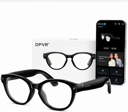 Vista 14 de DPVR - Lentes inteligentes AI con cámara y Bluetooth – Gafas de cámara HD de 8 MP para hombres y mujeres, gafas de grabación de video con asistente