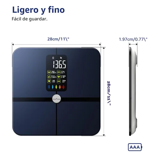 Vista 7 de Báscula de Grasa Corporal, Posture Pantalla Digital Extra Grande Báscula de Peso Inalámbrica Digital de Baño Analizador de Composición