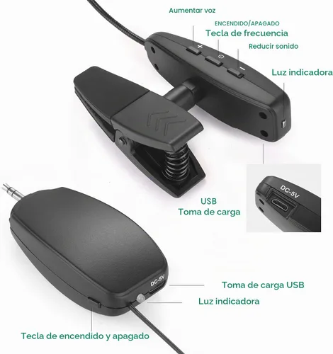 Vista 4 de Micrófono Inalámbrico UHF Clip Condensador Micrófono Cuerno Trompeta Sax Violonchelo Instrument
