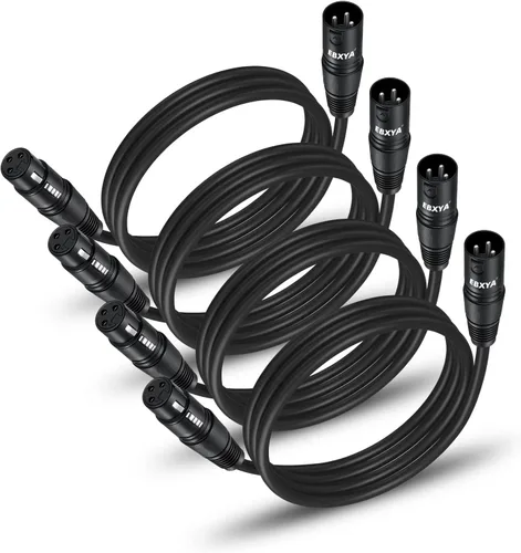 Vista 21 de EBXYA Paquete de 10 cables XLR de 3 pies - Cables de micrófono equilibrados DMX macho a hembra Cables de conexión premium, 3 pines