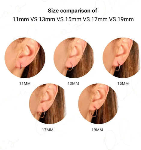 Vista 5 de Aretes de aro sin fin de oro amarillo de 14 quilates (11-0.748x0.051in), Metal