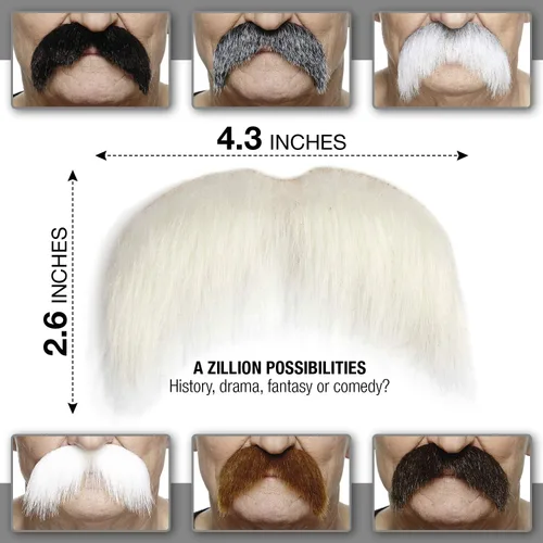 Vista 15 de Mustaches Bigotes falsos autoadhesivos, original, estilo morsa, M