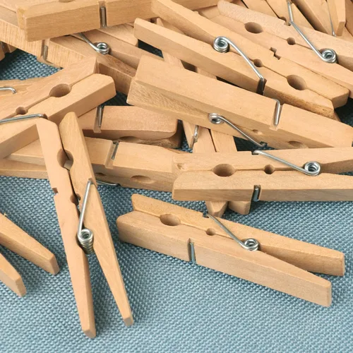 Vista 3 de Alfileres de madera para ropa, 400 piezas de 2.83 pulgadas de madera para uso diario, ropa, toallas, manualidades, fotos, pared de arte, por