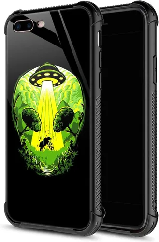 Vista 28 de ZHEGAILIAN Funda compatible con iPhone 7P/8P, AK 47, carcasa de munición para ametralladora AK 47, parte trasera de vidrio templado + funda