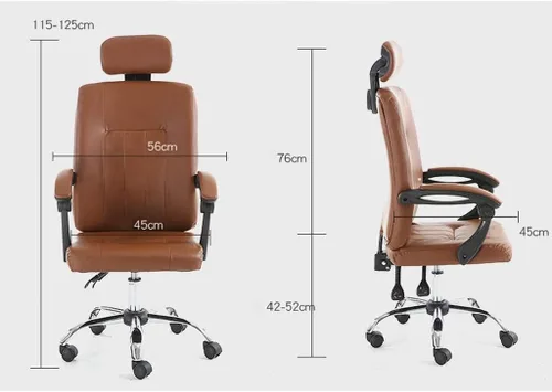 Vista 2 de Silla de oficina Silla de oficina Silla de escritorio ajustable en altura Silla de escritorio ergonómica de cuero PU Silla de computadora cómoda