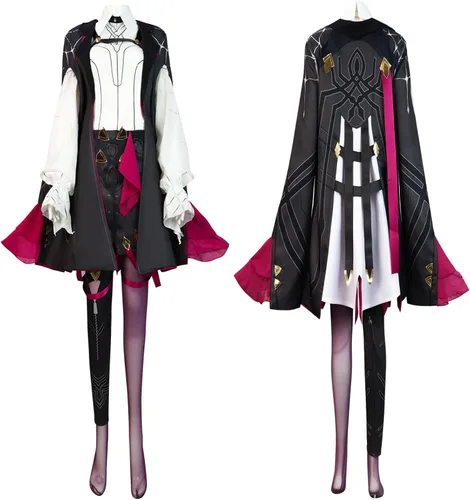 Vista 7 de Moalioi Honkai Star Rail - Disfraz de cosplay de Honkai Kafka, traje de fiesta de Helloween con peluca