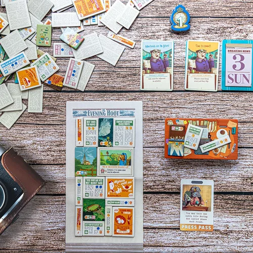 Vista 5 de AEG & Juegos planos Ajuste para imprimir Construye tu periódico De los creadores de Cascadia Fácil de aprender Rápido de jugar A partir
