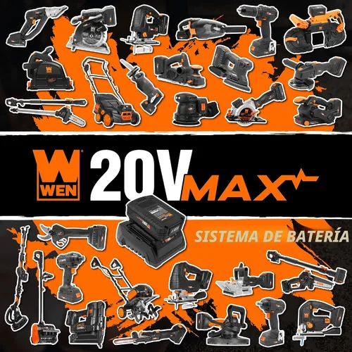 Vista 7 de WEN - Kit de unión de placas y galletas inalámbrico con batería de 20 V Max 4.0 Ah y cargador (20648)