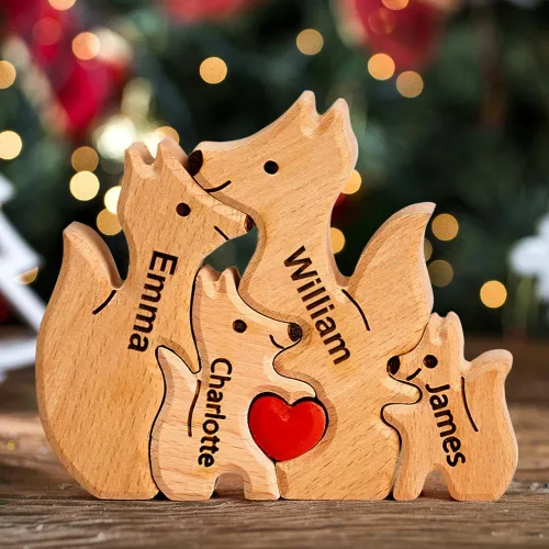 Vista 10 de Pies de bebé de madera personalizados con nombres de familia, We are One, rompecabezas de nombres de miembros de la familia personalizados, regalos