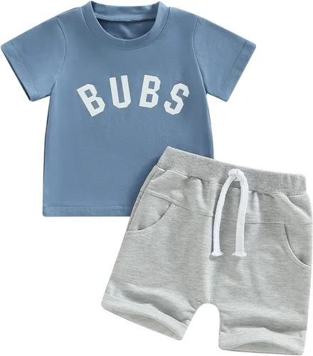 Vista 71 de Conjunto de ropa casual de manga corta con botones y pantalones cortos de lino para bebés y niños pequeños
