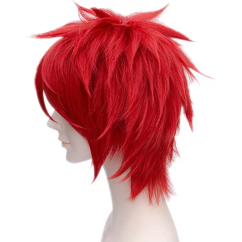 Vista 3 de MSHUI corto rojo peluca anime traje Cosplay Pelucas