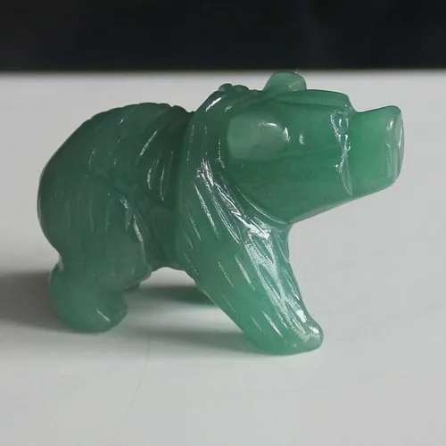 Vista 9 de Figura de oso de cristal tallada a mano de 2 '' talla de animal (ágata de encaje loco 2)