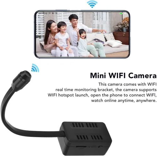 Vista 3 de Zyyini , Cámara de seguridad HD 1080P Lente flexible, cámara pequeña, conversación de 2 vías, detección de movimiento, monitor remoto, batería