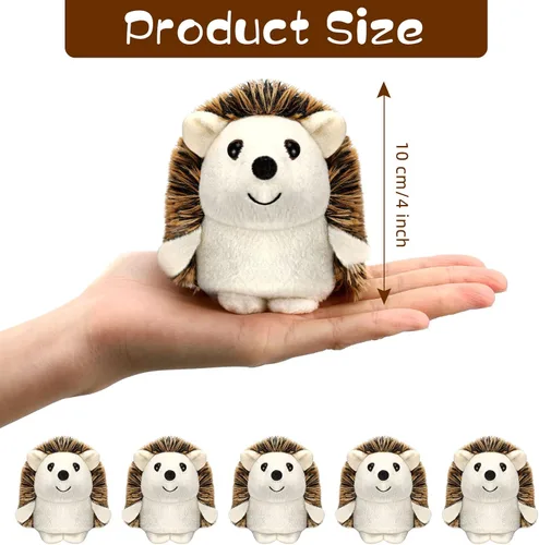 Vista 2 de Zubebe Mini erizo de juguete a granel, regalo de fin de año, regalo de fin de año, peluche de 4 pulgadas, pequeño recuerdo de fiesta, llavero