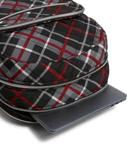 Vista 4 de Vera Bradley Mochila Campus de sarga de rendimiento para mujer, a cuadros, talla única