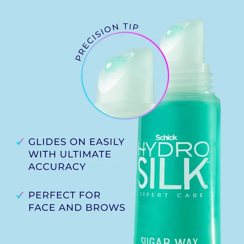 Vista 5 de Schick Hydro Silk - Varita de cera de azúcar Lápiz de cera de cejas, depilación facial y labial, depilatorio de depilación facial, 0.7 onzas