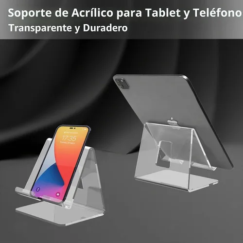 Vista 6 de Kamehame Soporte acrílico para tableta de escritorio, soporte transparente para iPad y Galaxy Tab (4-13 pulgadas)